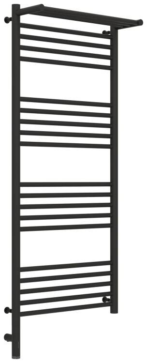 Полотенцесушитель электрический Сунержа Богема 3.0 с 1 полкой 500x1200 мм МЭМ нижнее слева темный титан муар 1558061250