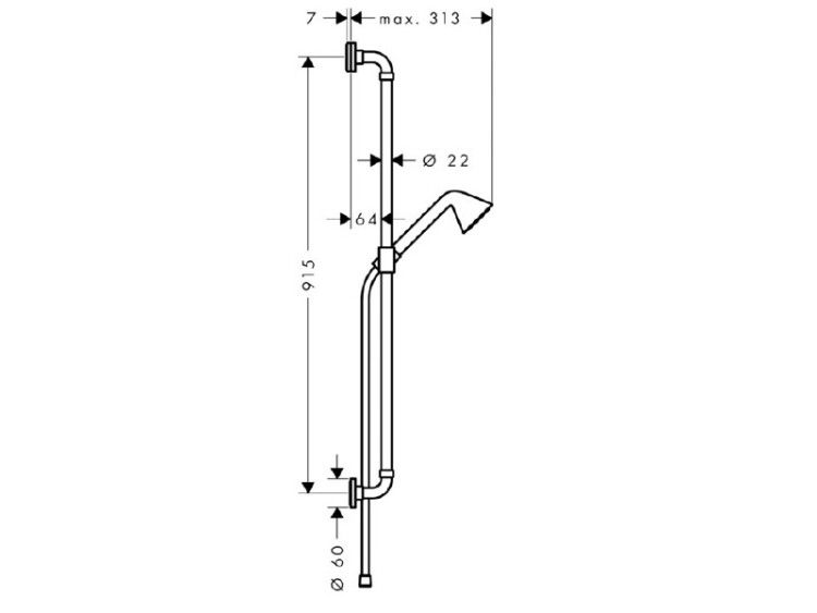 Душевой гарнитур AXOR Showers/Front 85 1jet шлифованное красное золото 26023310