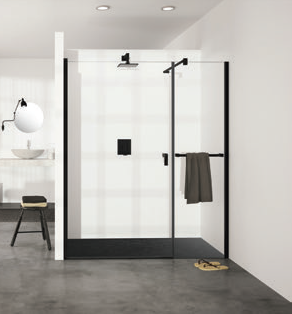 Душевая дверь HÜPPE Design Pure 1200x2000 мм маятниковая блестящее серебро прозрачное стекло Anti-Plaque 21H8181200927500