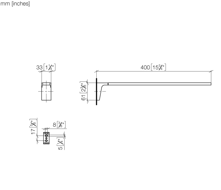 Полотенцедержатель Dornbracht CL.1 400 мм платина сатинированная 83211705-06