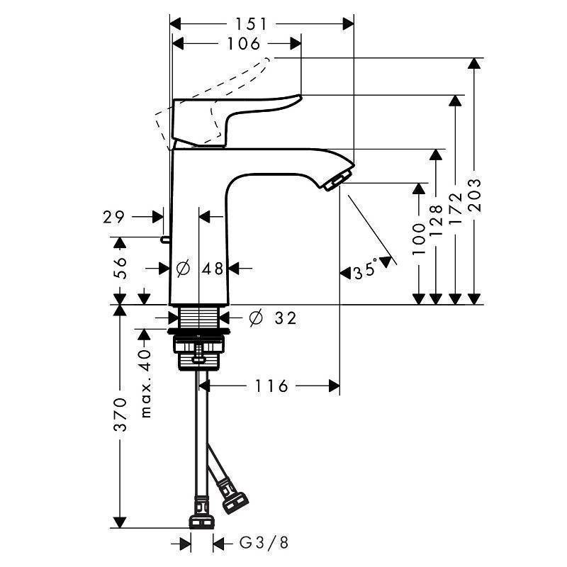 Смеситель для раковины Hansgrohe Metris 110 однорычажный хром 31080000