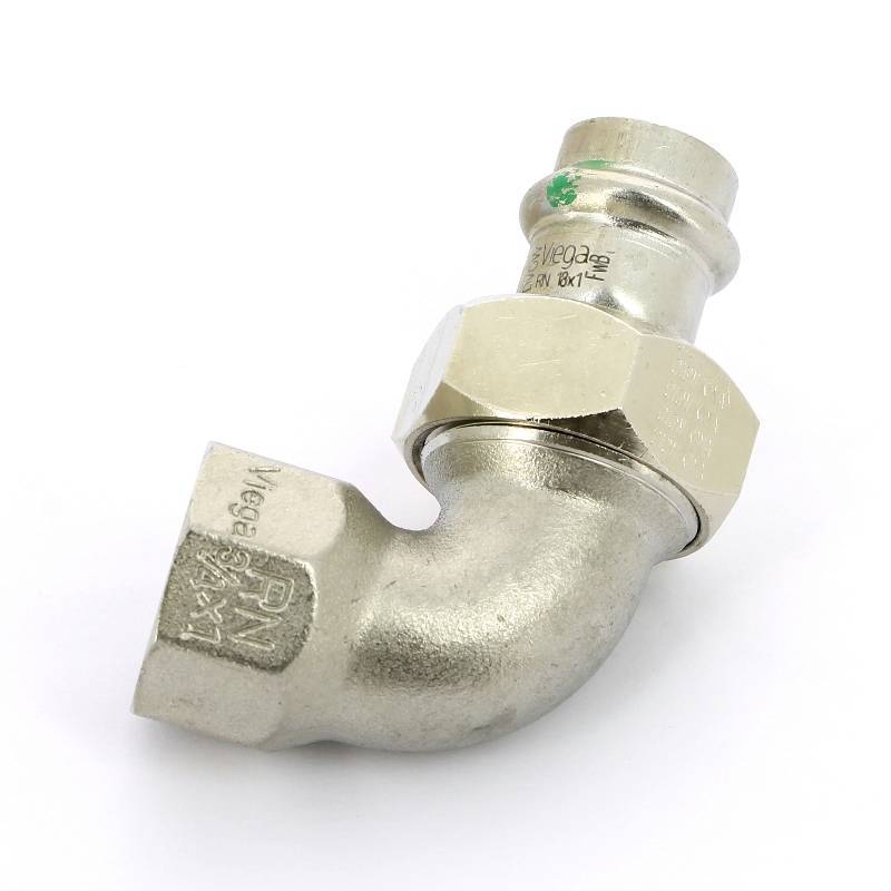 Угол разъемный пресс-В нержавеющая сталь Viega Sanpress Inox 18x3/4 437312