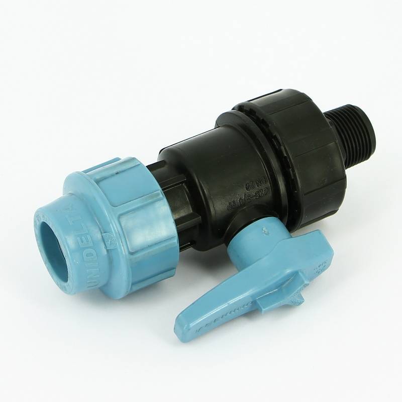 Кран для труб ПНД Unidelta НВ 3/4 полипропилен PP-B 1075003003001