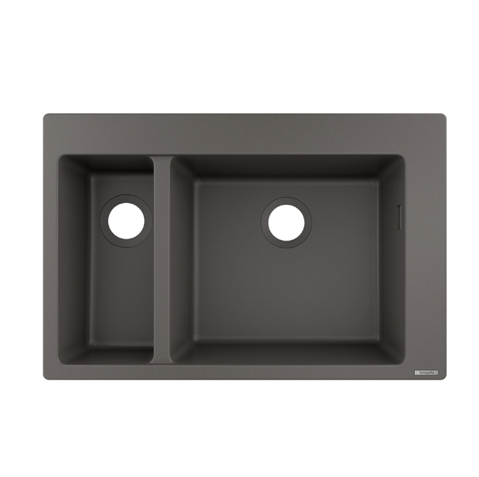 Мойка Hansgrohe S51 S510-F635 770x510x205 мм двойная серый камень 43315290.