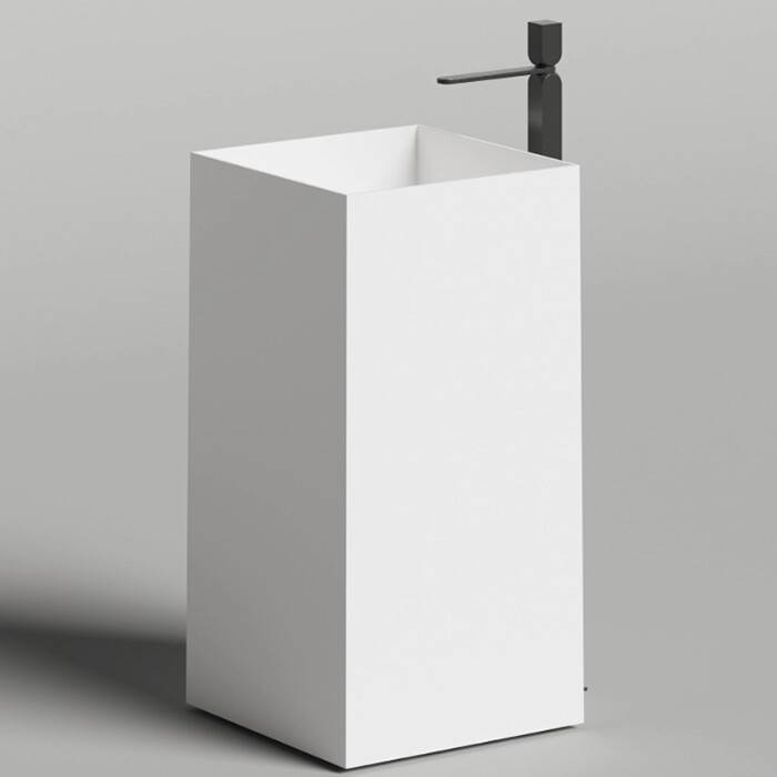 Раковина напольная Salini Armonia Square 450x450x900 мм белый матовый 130521M