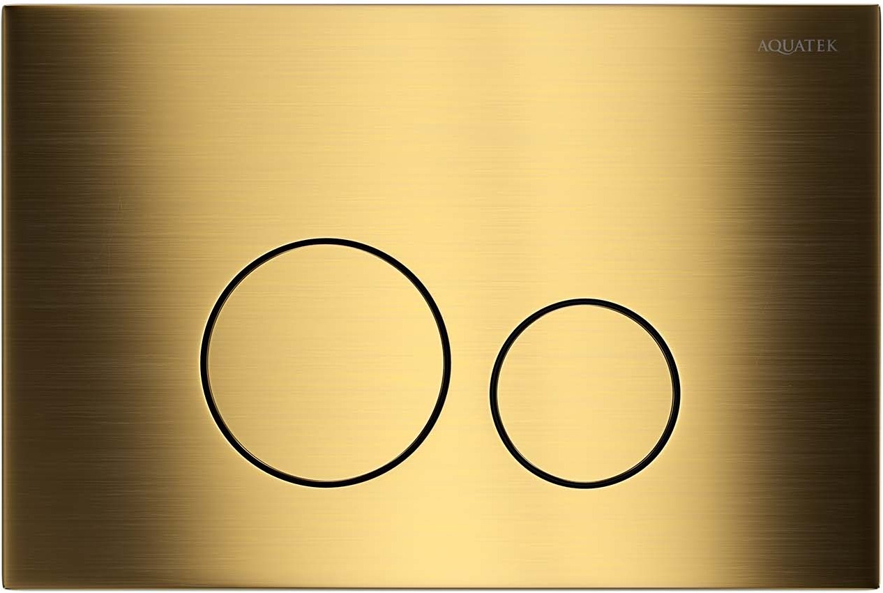 Панель смыва Kordi KDI-0000038 нержавеющая сталь титановое золото матовое круглые кнопки KDI-0000038