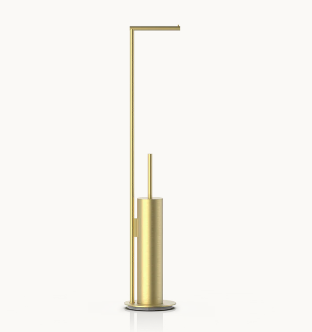 Стойка напольная с бумагодержателем и ёршиком Decor Walther 140x140x840 мм цвет Brass matt 0522311