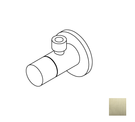 Вентиль запорный угловой Ritmonio 1/2 x 3/8 Brushed champagne PVD 76T002F46