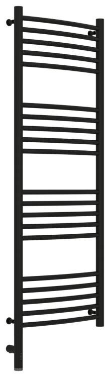 Полотенцесушитель электрический Сунержа Богема 3.0 выгнутая 1200x400 мм МЭМ нижнее слева черный матовый 3158021240