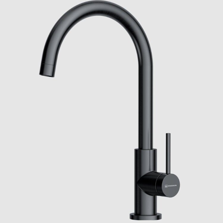 Смеситель для кухни, Omoikiri, Shinagawa Slim, цвет-сталь вороненая