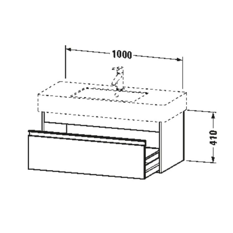 Тумба под раковину Duravit Ketho 1000x455x410 мм подвесная орех натуральный KT669107979