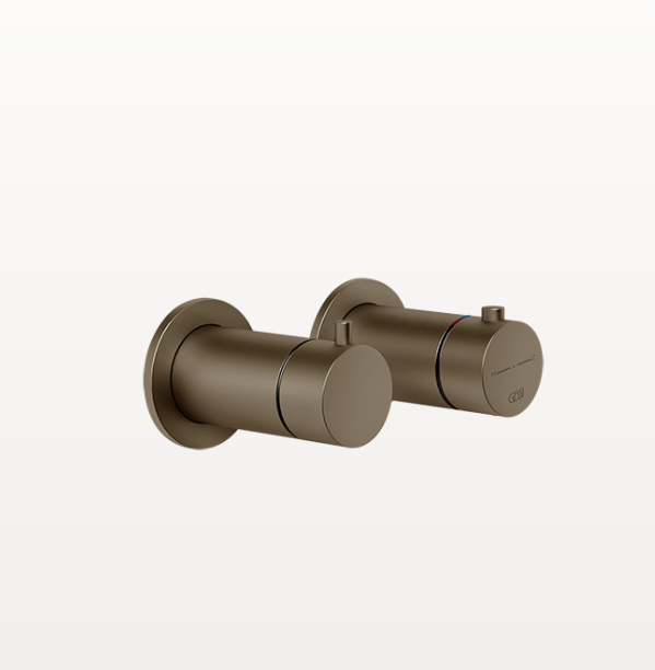 Смеситель для душа, Gessi, Anello, на 2 потребителя, настенный встраиваемый, цвет-Coffee Bronze Brushed PVD