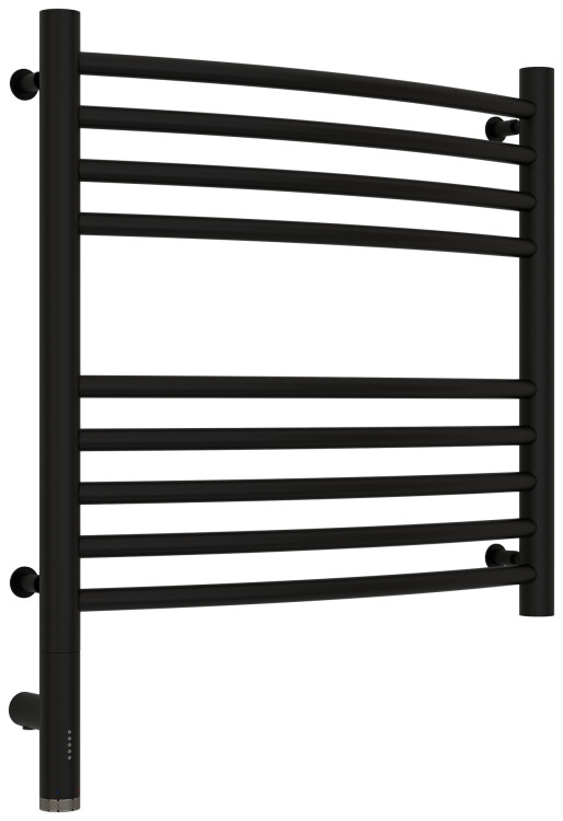 Полотенцесушитель электрический Сунержа Богема 3.0 500x500 мм МЭМ нижнее слева черный матовый 31-5802-5050