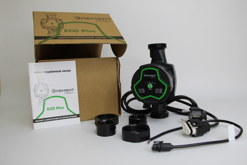Циркуляционный насос ECO Plus 25-40 180 с комплектом гаек ECEP2540180