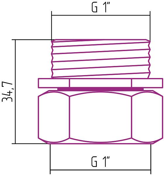 Комплект соединительный прямой Стилье G 1 НГ х G 1 НР 2 шт 02103-1010
