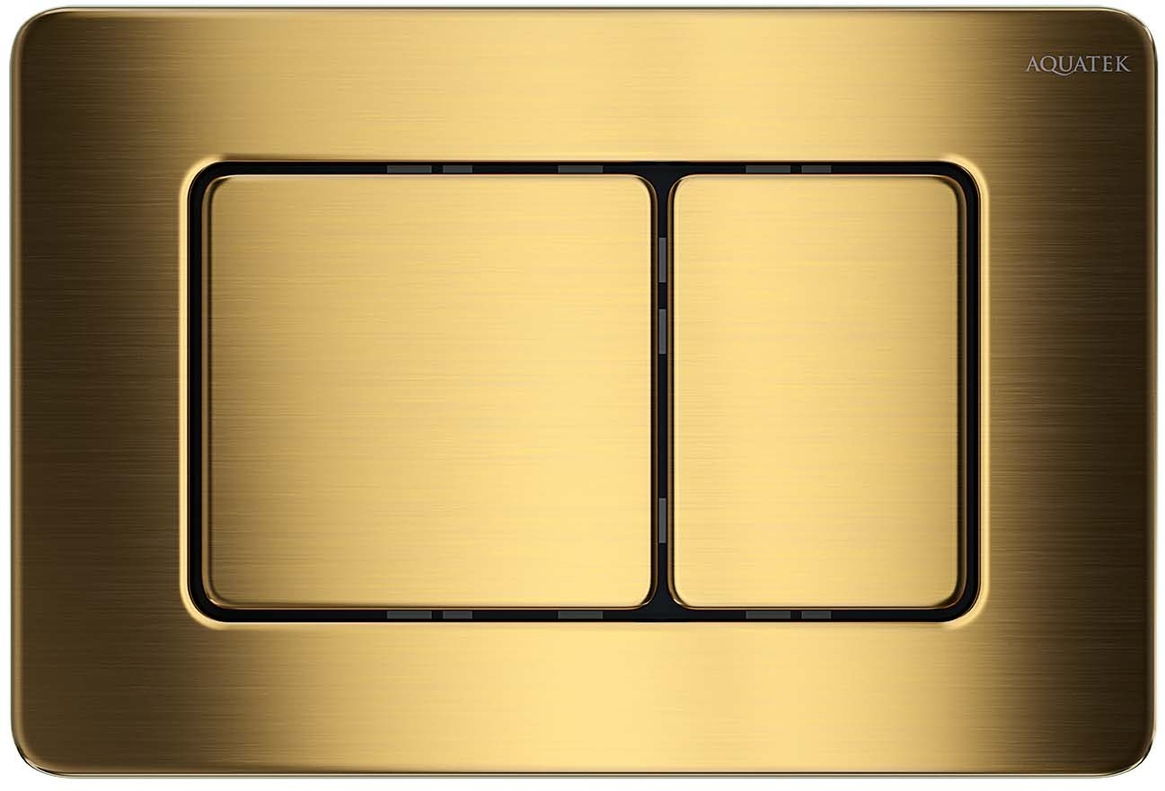 Панель смыва Kordi KDI-0000041 нержавеющая сталь титановое золото матовое квадратные кнопки KDI-0000041