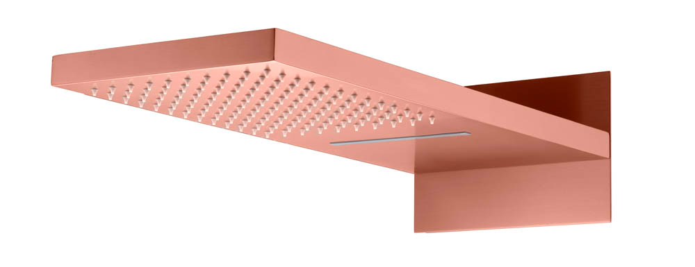 Верхний душ Boheme Fusion 55 см с каскадом 2 вида струи брашированная медь 419-2-CB