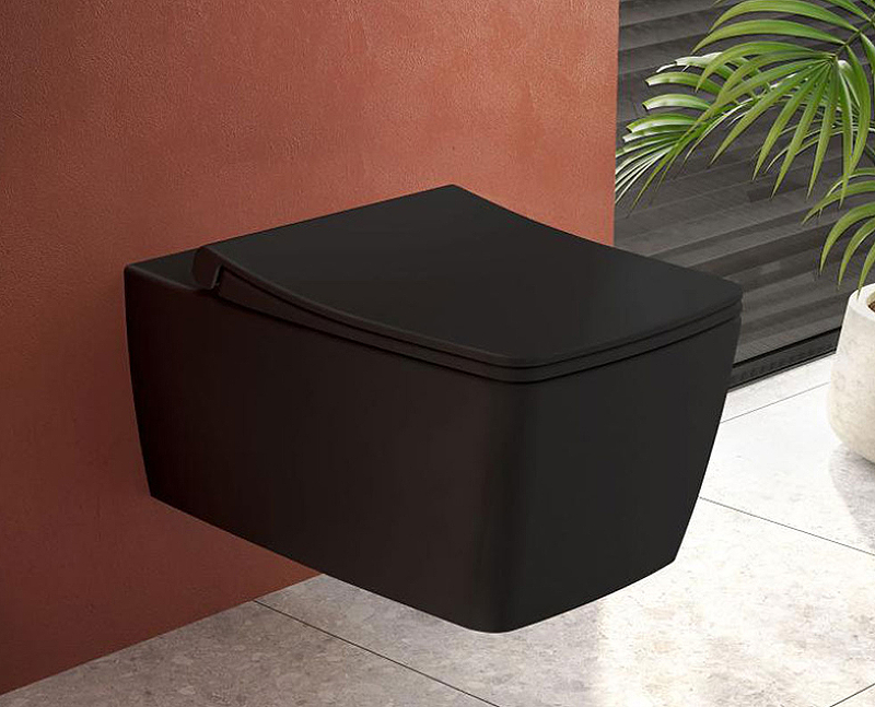 Унитаз подвесной безободковый VitrA Metropole матовый черный 7672B083-0101