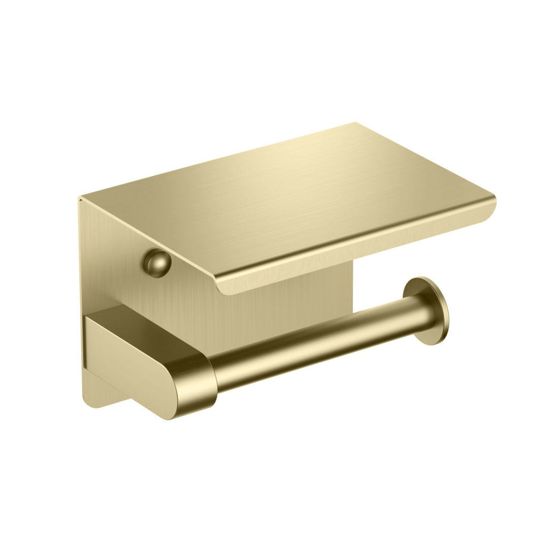 Бумагодержатель с полкой Aquanet Europa AQ4939BG шлифованное золото AQ4939BG