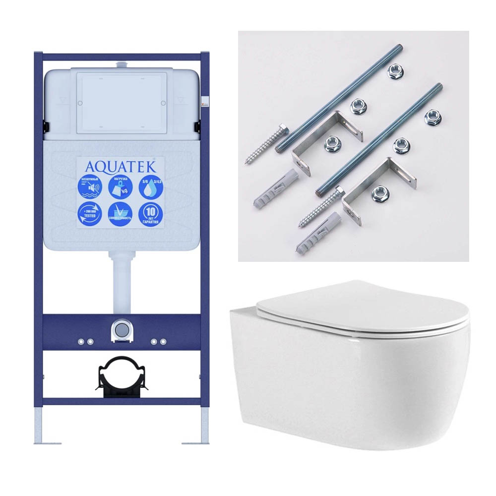 Инсталляция с унитазом AQUATEK Европа рама Standard INS-0000012 унитаз AQ1106T-00 new cm T