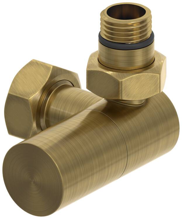 Вентиль для полотенцесушителя Сунержа 3D G 1/2 HP x G 3/4 НГ правый цилиндр латунь состаренная 05114031234