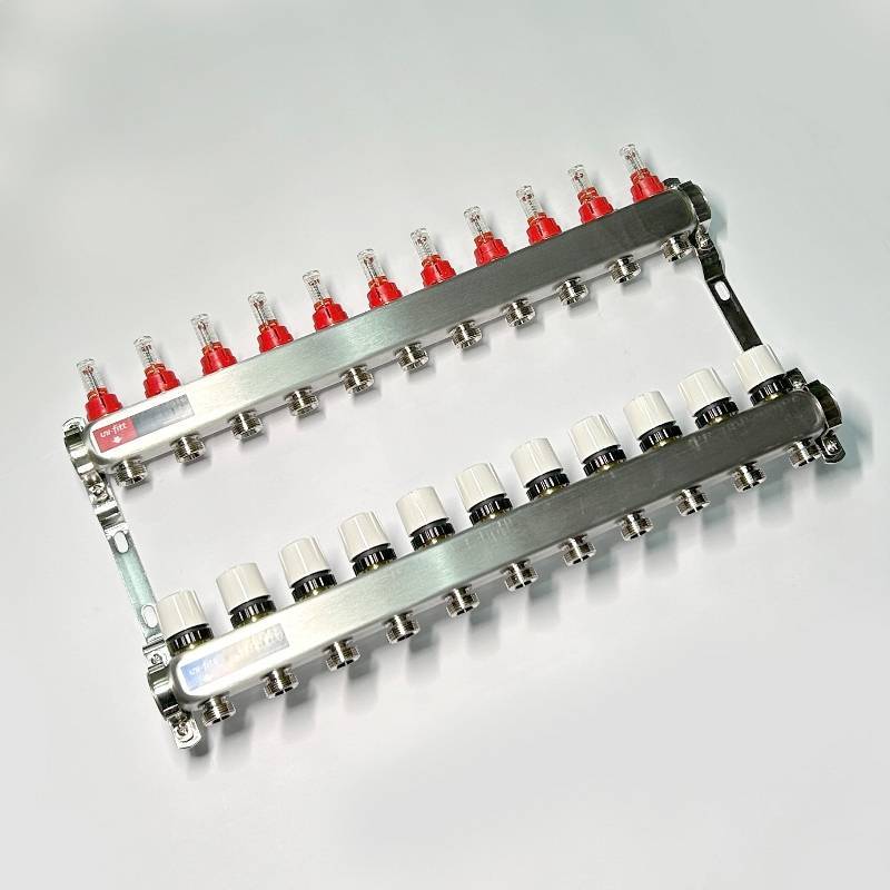 Коллекторная группа 1 x 11 выходов 3/4 STOUT с расходомерами из нержавеющей стали без концевых групп 450W4311