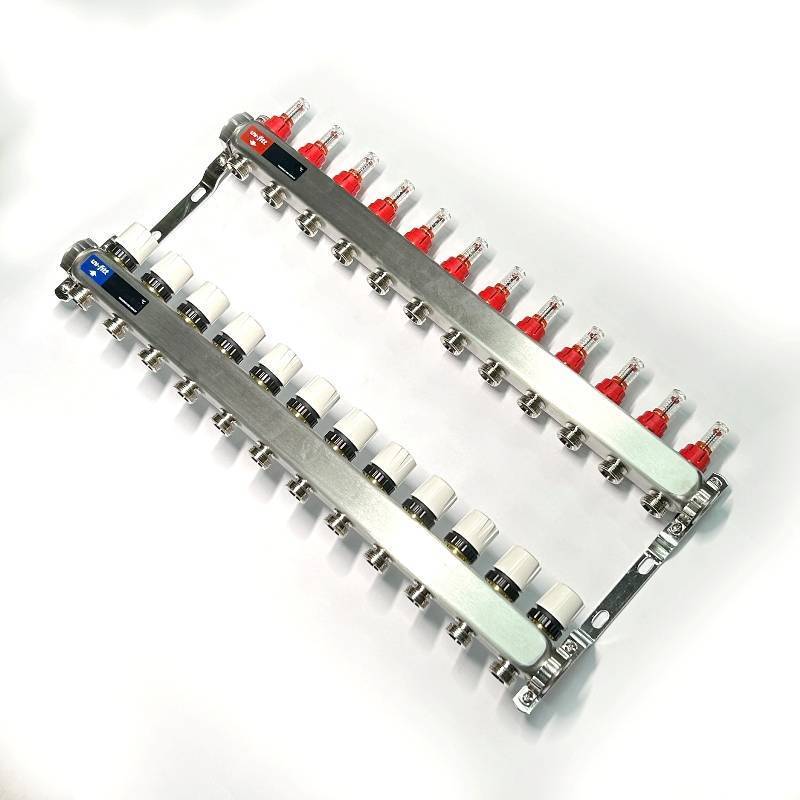 Коллекторная группа 1 x 12 выходов 3/4 STOUT с расходомерами из нержавеющей стали без концевых групп 450W4312