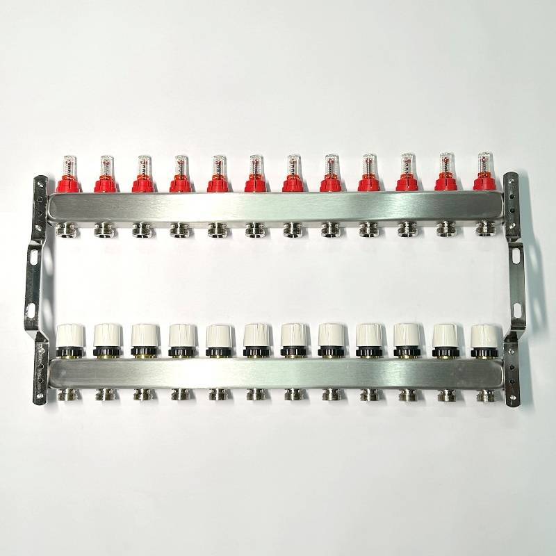 Коллекторная группа 1 x 12 выходов 3/4 STOUT с расходомерами из нержавеющей стали без концевых групп 450W4312