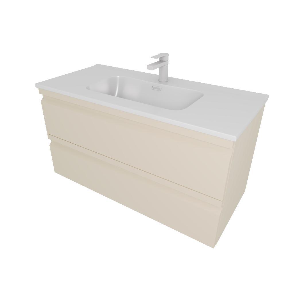 Комплект мебели для ванной AQUATON ВЕГА 100 с раковиной AQ4100-00 капучино светлый AQ77100-LC