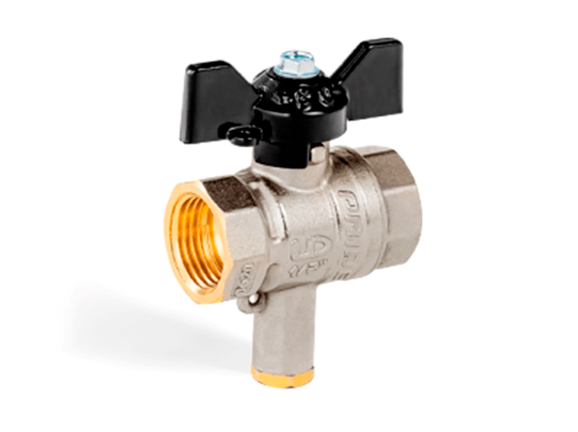 Кран шаровый для термодатчика LD Pride 45.15.В-В.Т.Б Ду 15 ВВ бабочка 45.15.В-В.Т.Б