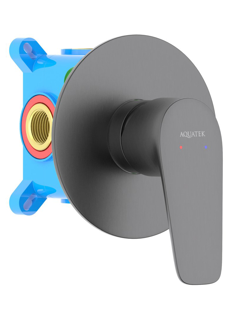 Смеситель для душа Aquanet Бетта скрытого монтажа 1 режим оружейная сталь AQ1166BGM