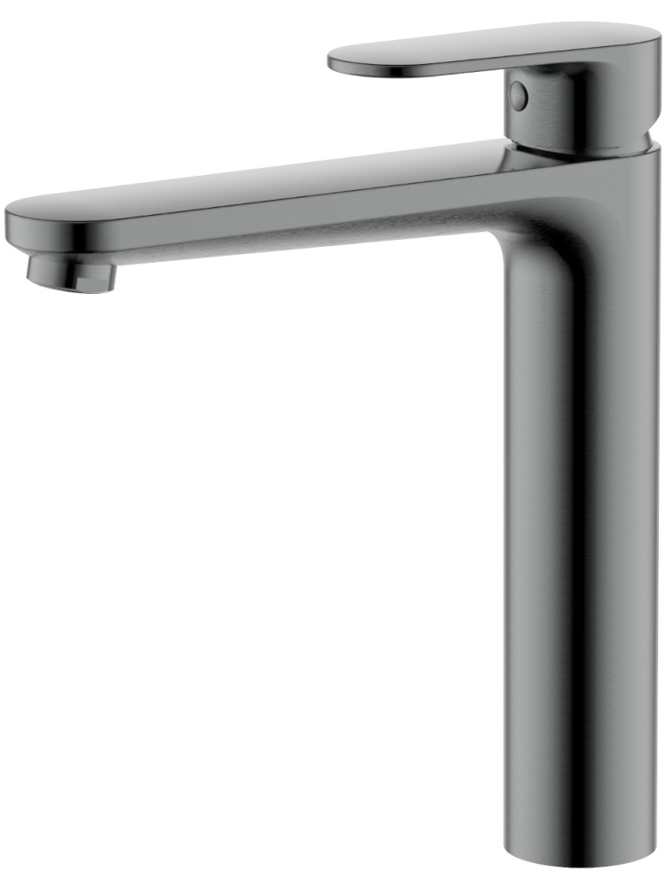 Смеситель для раковины Aquanet Ника высокий 190 мм без донного клапана оружейная сталь AQ1804BGM