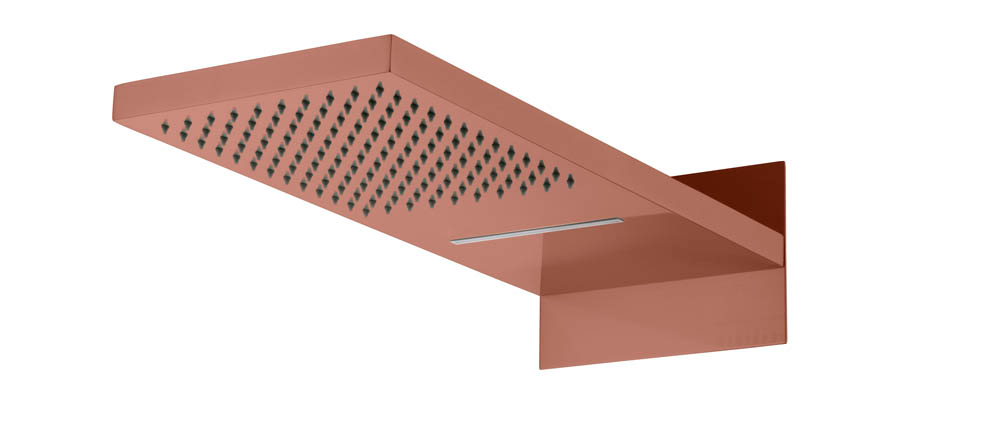Верхний душ Boheme Fusion 55 см с каскадом 2 вида струи брашированная бронза 419-2-BRB