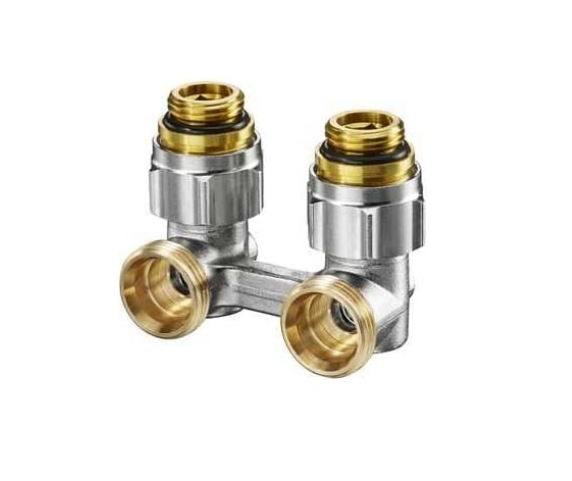 Узел радиаторный угловой Oventrop Multiflex V ZB 3/4 x 1/2 EK никелированный 1016282