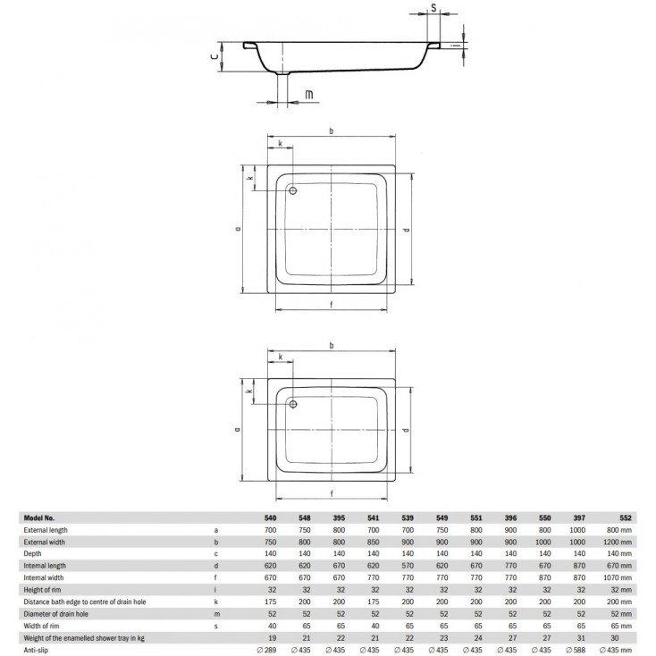 Поддон душевой KALDEWEI Sanidusch Мод. 395 80x80x14 см белый 331000010001