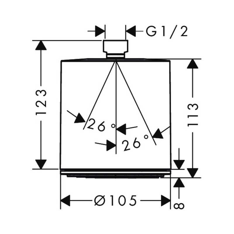 Верхний душ hansgrohe Pulsify 105 1jet матовый черный 24130670