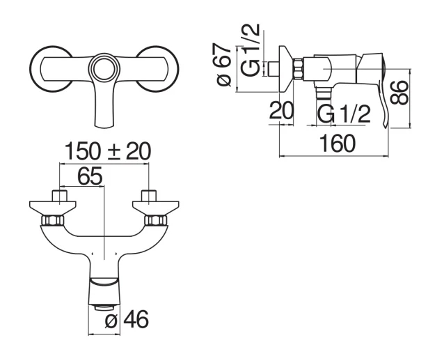 Смеситель для душа TopZero Sofi золото SI98130GDP