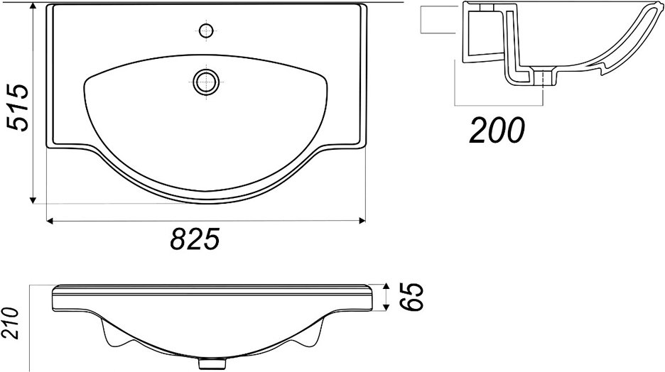 Умывальник VitrA Classic Luxe 80 Белый WB.FN/Classic/80-C/WHT.G/S1