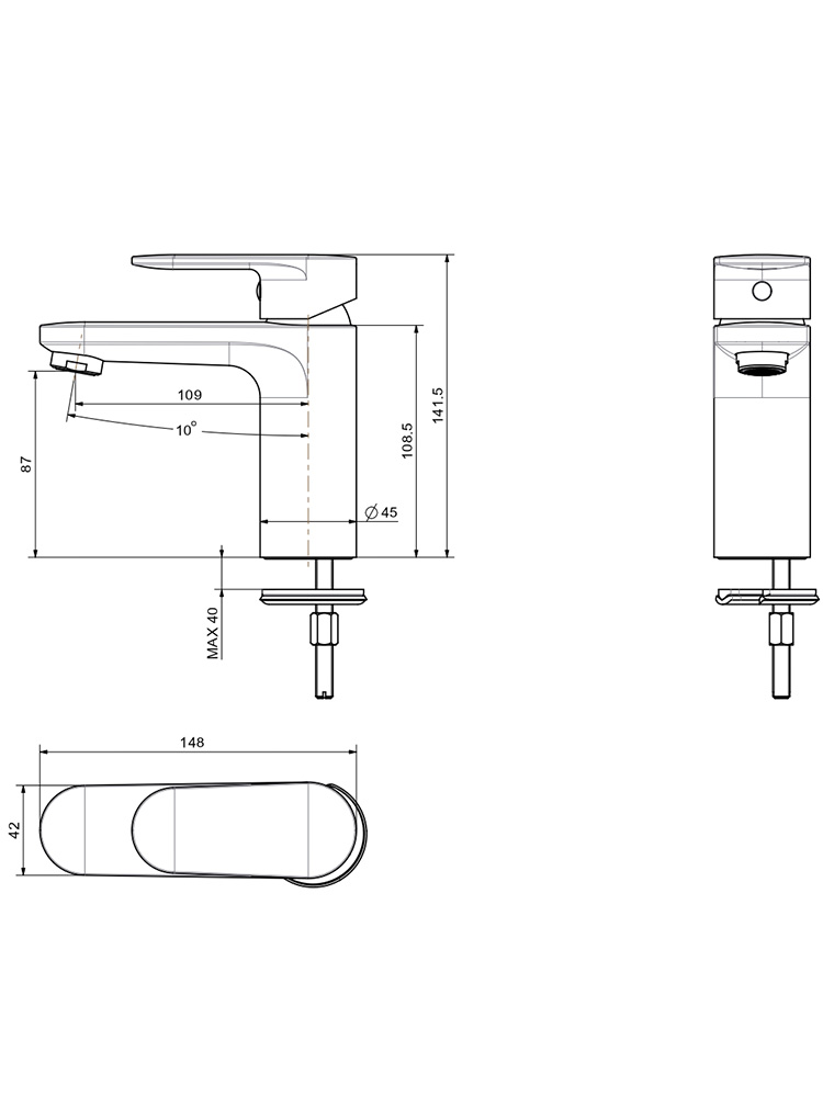 Набор смесителей 3 в 1 Aquanet Ника AQ1810CR/AQ1840CR/AQ2017CR AQ1830CR