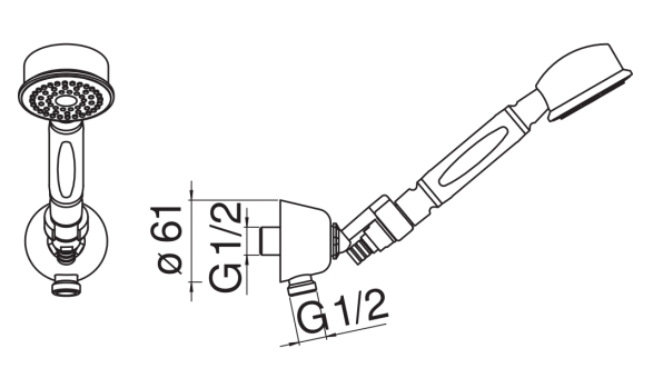 Душевой набор с шланговым подсоединением Nobili AD143/7BR бронза