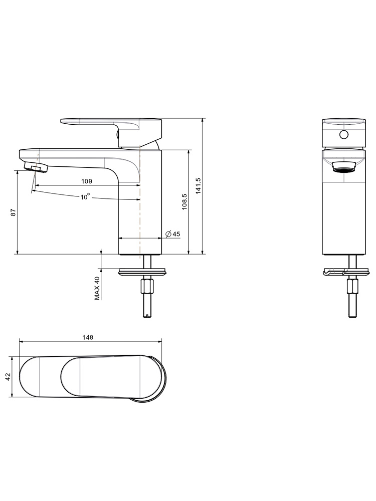 Набор смесителей 3 в 1 Aquanet Ника AQ1810MB/AQ1840MB/AQ2017MB AQ1830MB