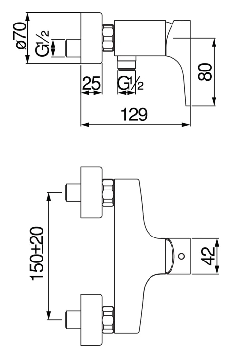Смеситель для душа Giulini G. YO YO126130CR