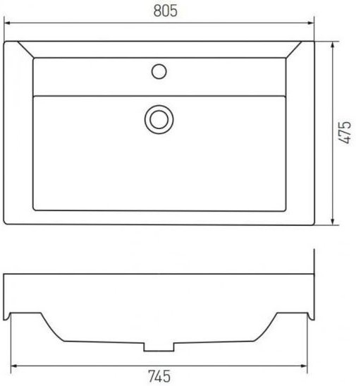 Умывальник Sanita Luxe Тигода 80 1.WH30.2.084