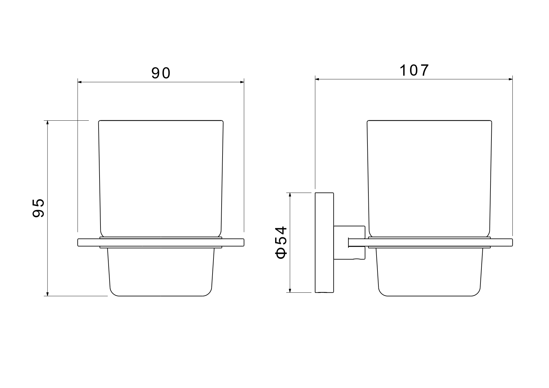 Стакан с держателем Aquanet Оберон шлифованное золото AQ4204BG