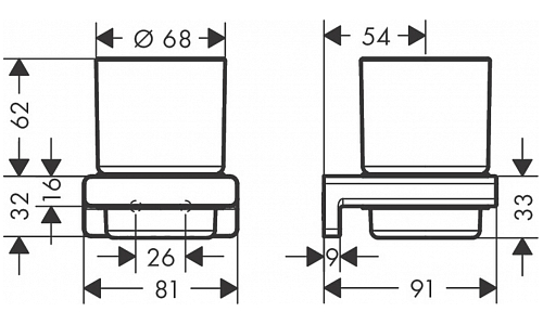 Стакан с держателем Hansgrohe AddStoris 41749000