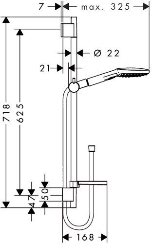 Душевой гарнитур hansgrohe Raindance Select E 120 3jet штанга 65 см хром 26620000