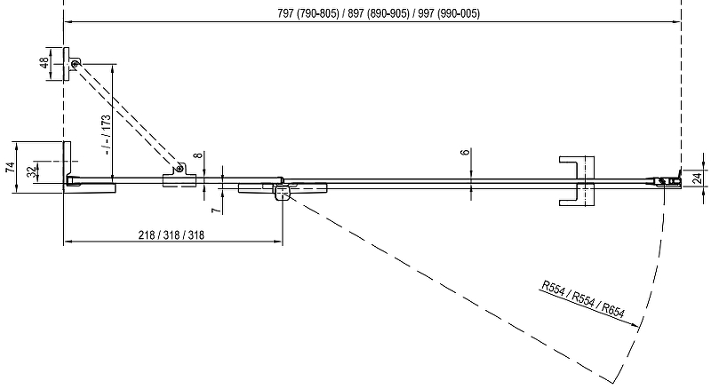 Набор крепежа RAVAK B SET BSD2-L 80, 90 хром D01000A084