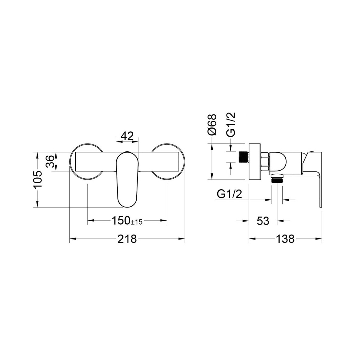 Смеситель для душа Aquanet Oberon AQ1260CR