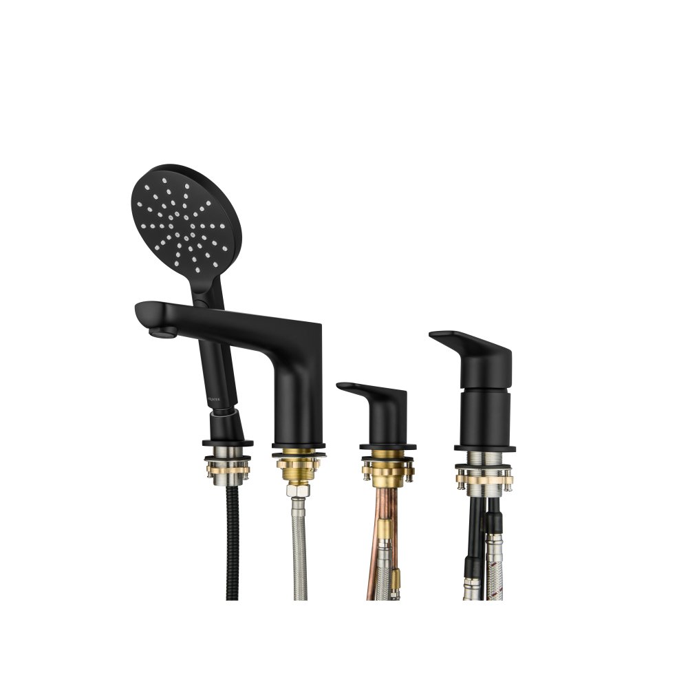 Смеситель на борт ванны Aquanet Бетта на 4 отверстия матовый черный AQ1148MB