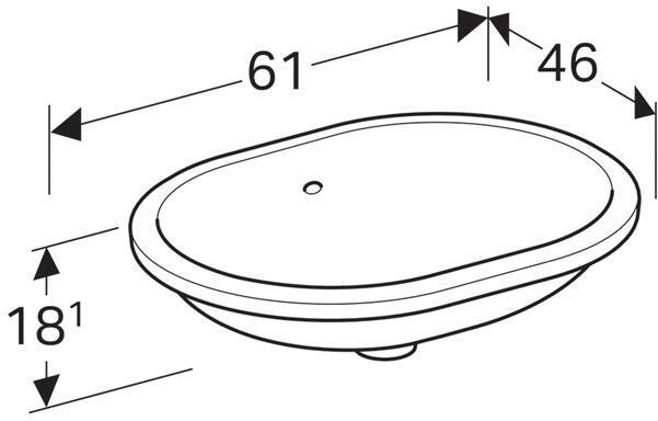 Раковина под столешницу Geberit VariForm эллиптическая 55х40 см с переливом 500.756.01.2